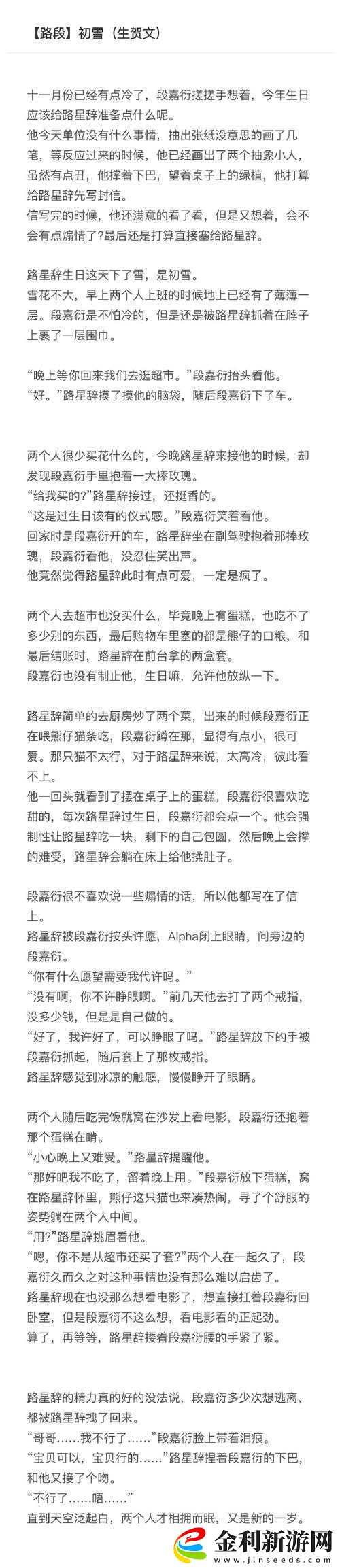 路星辭段嘉衍婚后番外