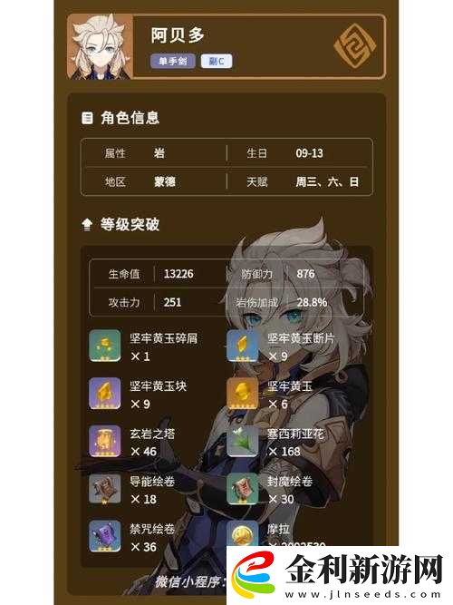 原神阿貝多角色圣遺物搭配與選擇全面攻略