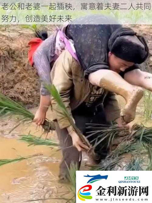 老公和老婆一起插秧